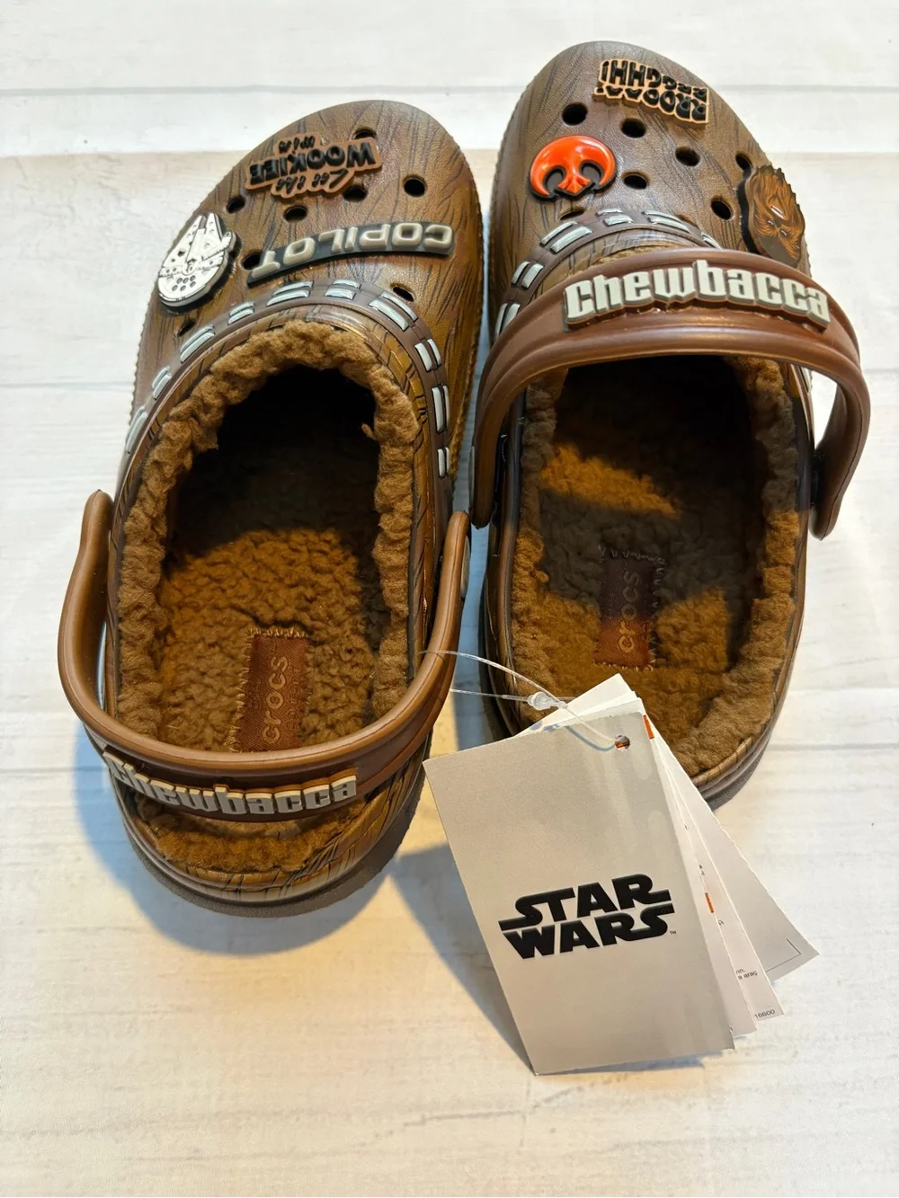 CROCS Kids Brown Star Wars Chewbacca Clog Slippers